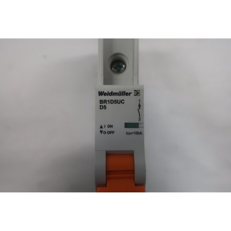 Weidmuller Miniature Circuit Breaker, 5A, 1 Pole, 120V AC BR1D5UC D5